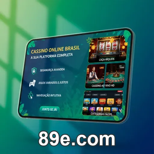 Tela da plataforma 89e.com com navegação simples